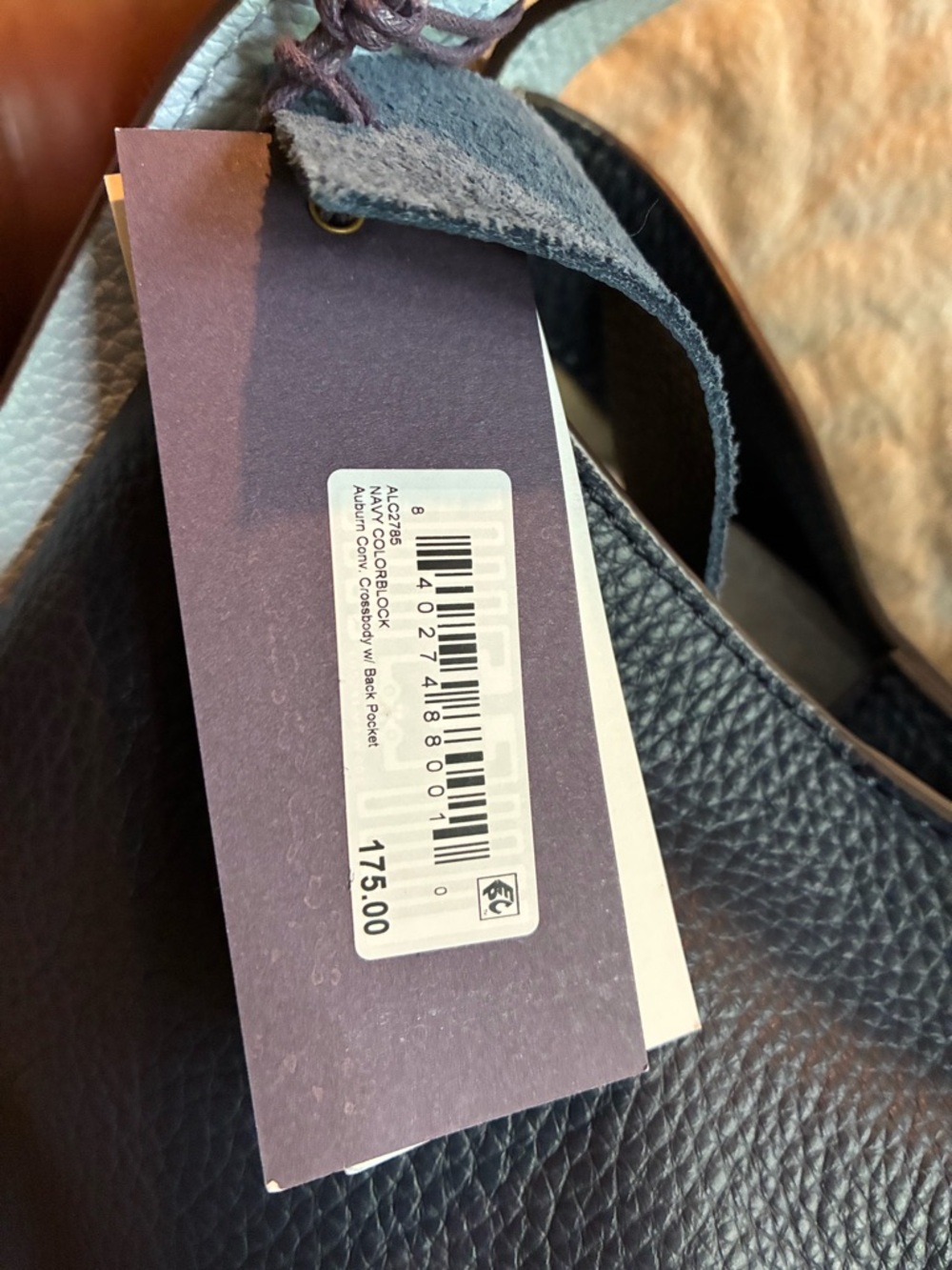 NWT American Leather Co. Auburn Convertible Crossbody Bag - Picture 8 of 13